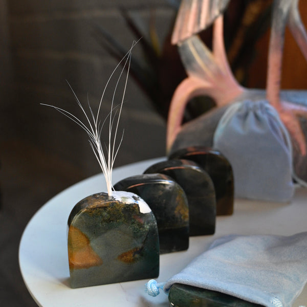 Load image into Gallery viewer, The Whisker Vase - Moss Agate